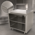 Thumbnail image #3 for Advance Tabco 120-Inch Open Front Cabinet Base Underbar Work Table with Mid-Shelf and 14-Gauge 304 Stainless Steel Top