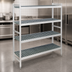 Thumbnail image #3 for Fermostock 4-Tier Perforated Stationary Shelving Starter Unit with Removable Polymer Inserts, 68W x 18D x 71H, Gray