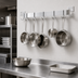 Thumbnail image #3 for Advance Tabco 36-Inch Wall-Mounted Single Bar Aluminum Pot Rack with 6 Double Hooks