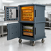 Thumbnail image #4 for Cambro Ultra Camcart H-Series 2-Compartment Front-Loading Heated Food Pan Carrier, Heated Top Door Only, HD Casters, Granite Gray, 110V