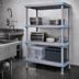 Thumbnail image #3 for Quantum Millenia 60-Inch W x 21-Inch D x 62-Inch H Polymer Shelving Unit with 4 Open Grid Shelves and Dunnage Stand