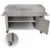 Thumbnail image #3 for Stationary Solid Top Stainless Steel Serving Counter with Hinged Door and Tray Drop Shelf, 60-Inch Wide
