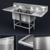 Thumbnail image #3 for Eagle Spec-Master FN Series Coved Corner Two-Compartment Sink with Left Drainboard, 63-1/2 Inch W x 35 Inch D, 14 Gauge 300 Series Stainless Steel