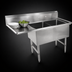 Thumbnail image #3 for John Boos B-Series 2-Compartment Stainless Steel Compartment Sink with 24-Inch Left Drainboard