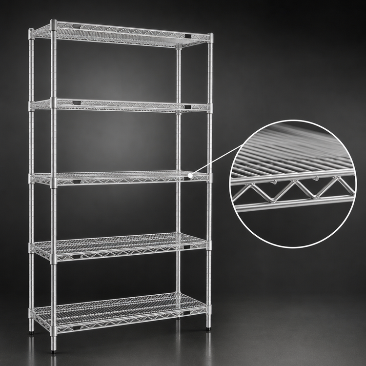 Product image #3 for EAGLEbrite 5-Tier Wire Starter Shelving Unit, 72W x 24D x 74H, Zinc Finish