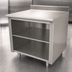 Thumbnail image #3 for Advance Tabco 96-Inch x 30-Inch Stainless Steel Work Table with Open Front Cabinet Base, Mid-Shelf, and 5-Inch Backsplash