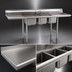 Thumbnail image #3 for Eagle Group 412 Series 3-Compartment Stainless Steel Sink with Left and Right Drainboards, 90-Inch Wide