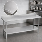 Thumbnail image #3 for Duke Manufacturing 314S-30108-2R 108-Inch Stainless Steel Work Table with 1-1/8-Inch Straight Riser and Undershelf