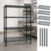 Thumbnail image #3 for Quantum Black Epoxy Antimicrobial Wire Shelving Starter Kit, 48 x 24 x 54 Inches, 4-Shelf Stationary Unit