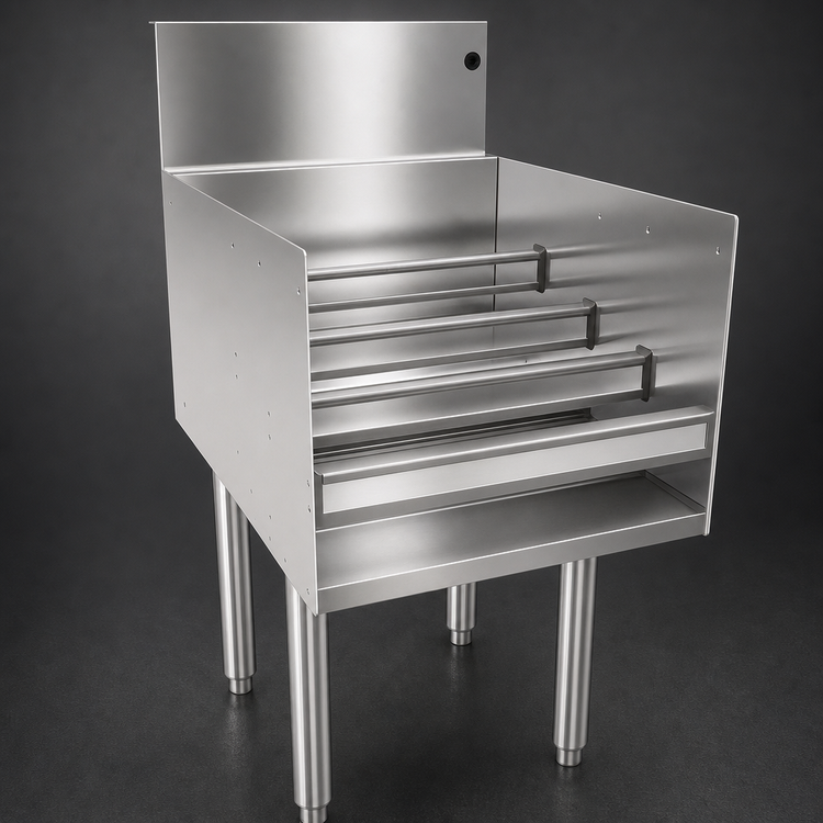 Product image #3 for Glastender Freestanding Underbar Liquor Steps, 18 Inch W x 24 Inch D, 4-Level Stainless Steel