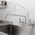 Thumbnail image #3 for Wall-Mount Sink Mixing Faucet with 12-Inch Swivel Swing Nozzle, 8-Inch Centers, 2.2 GPM