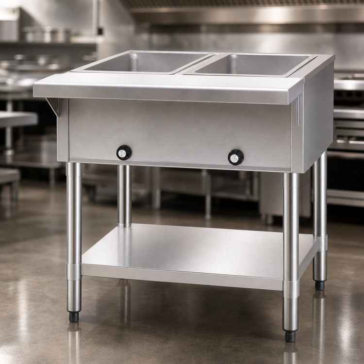 Product image #3 for Eagle Group Open Base Electric Hot Food Table, 33-Inch Wide, 2 Dry Wells, 208V