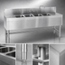 Thumbnail image #3 for Eagle Spec-Bar Four-Compartment Stainless Steel Underbar Sink Unit with Right Drainboard, 72W x 24D x 37H