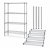 Thumbnail image #3 for Quantum 42W x 30D x 54H Stationary Wire Shelving Starter Kit, 4 Shelves, 304 Stainless Steel