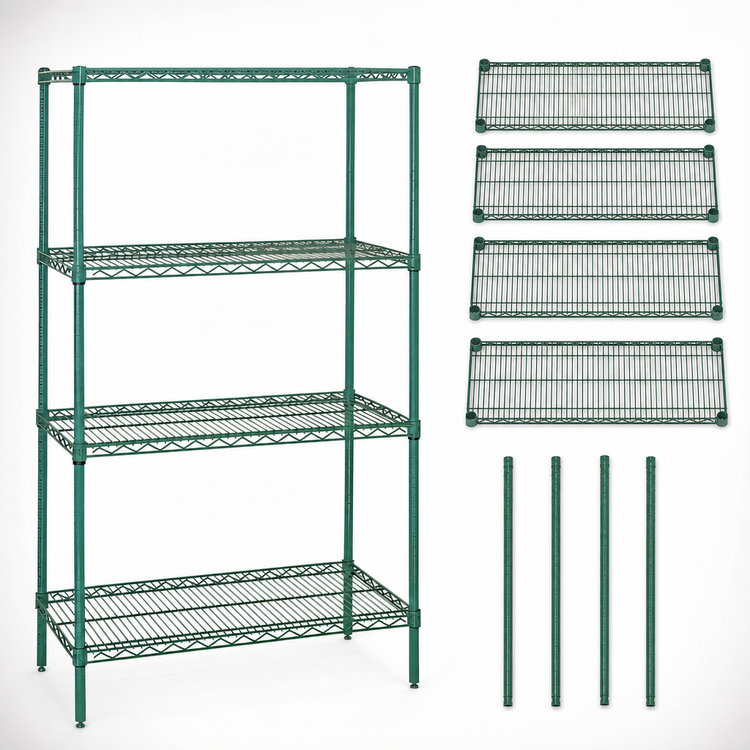 Product image #3 for Quantum 36"W x 21"D x 54"H Wire Shelving Starter Kit with 4 Shelves