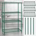 Thumbnail image #3 for Quantum 54 x 21 x 63 Inch Wire Shelving Starter Kit with 4 Shelves, Green Epoxy Finish