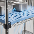 Thumbnail image #3 for Eagle Group QuadPlus QPF-2472V-BL Vented Blue Polymer Shelf Mat with Gray Epoxy Wire Frame, 72 x 24 Inches Case of 2