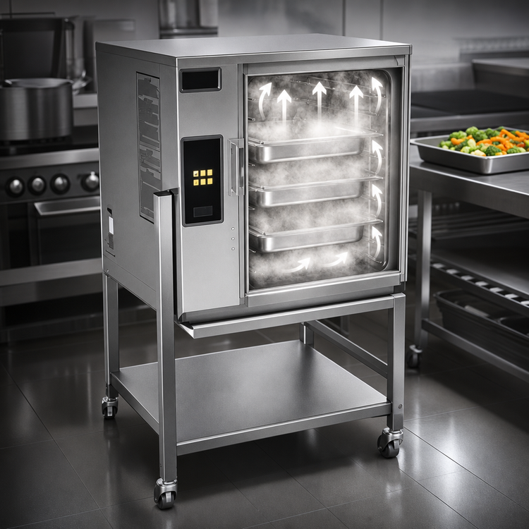 Product image #3 for AccuTemp Evolution Connected Boilerless Natural Gas Convection Steamer, 6-Pan Capacity, with Stand