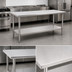Thumbnail image #3 for Spec-Master 120-Inch x 30-Inch Flat Top Stainless Steel Work Table with Adjustable Undershelf