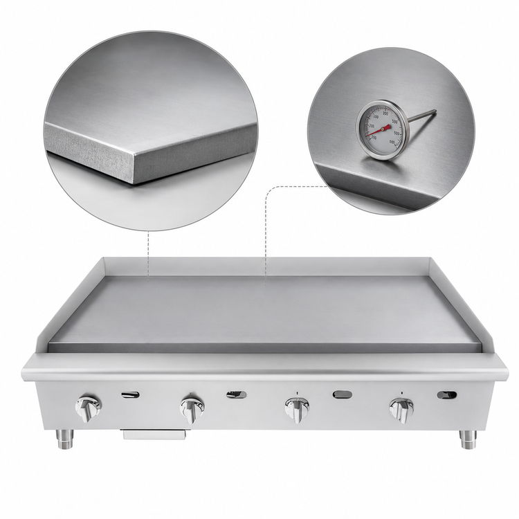 Product image #4 for CookRite ATTG-48 48-Inch Heavy Duty Gas Countertop Griddle with Thermostatic Controls