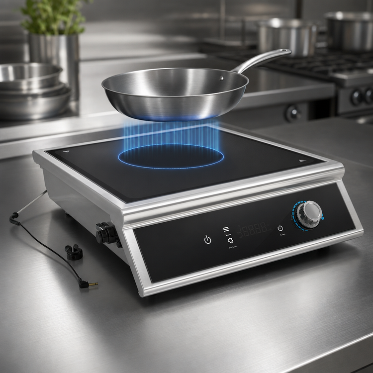 Product image #3 for Vollrath High Power 4-Series Countertop Single Burner Induction Range with Temperature Control Probe, 2600W