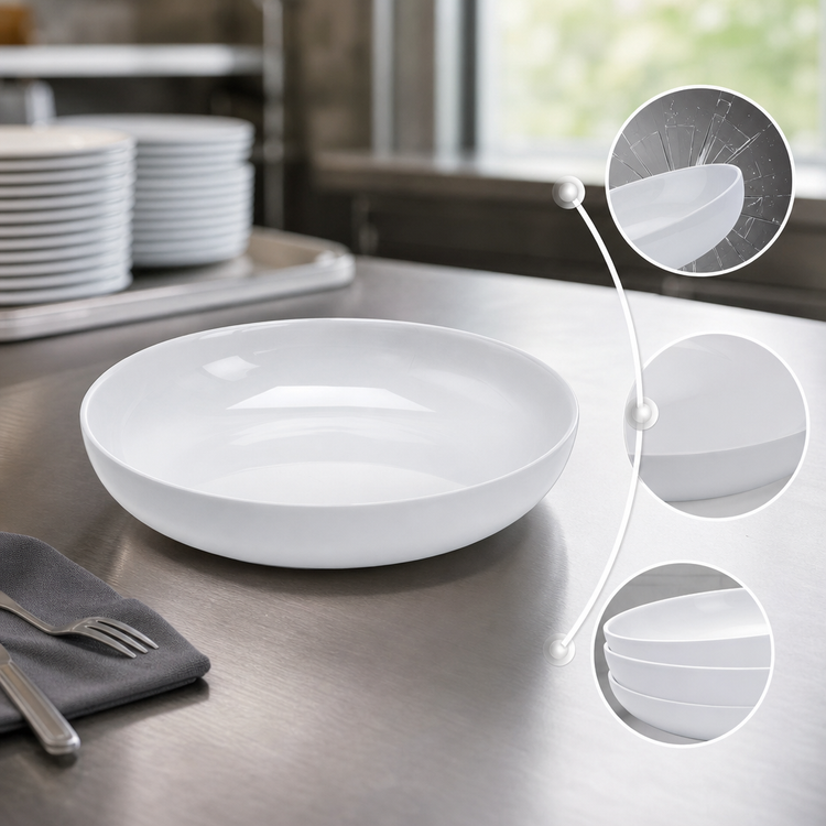 Product image #3 for Endurance 46 oz. White Round Melamine Bowl, 9-1/2 Inch Diameter