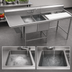 Thumbnail image #3 for Spec-Master FNP Series Two-Compartment Stainless Steel Prep Sink with Left Drainboard and 48-inch Prep Area
