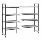 Thumbnail image #3 for Cambro Camshelving® Elements EXA245484V5480 Stationary Add-On Polymer Shelving Unit, 24 x 54 x 84 in, 5-Tier Vented, Speckled Gray