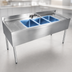 Thumbnail image #3 for BK Resources 84-Inch Three-Compartment Underbar Sink with Left and Right Drainboards and Faucet
