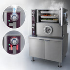 Thumbnail image #3 for Crown SCDA-2 Dual-Pressure Two Compartment Steam Coil Steamer with Cabinet Base