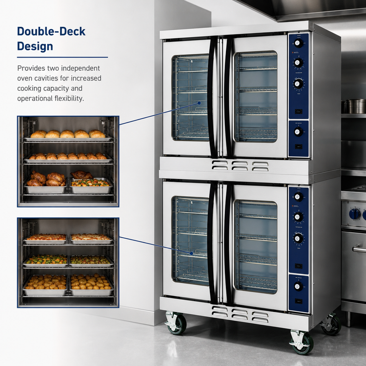 Product image #3 for Duke 613Q-G2V Double Deck Full-Size Gas Convection Oven with 8 Inch Legs