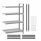 Thumbnail image #3 for Cambro Camshelving® Elements EXA182464S4480 4-Shelf Solid Add-On Polymer Shelving Unit, 24"W x 18"D x 64"H, Speckled Gray