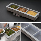 Thumbnail image #3 for Vollrath 36642HD Short-Side 3-Pan Marine-Grade Drop-In Hot Well, Thermostatic, Insulated, Standard Drain, 120V