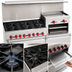 Thumbnail image #3 for American Range 60-Inch Commercial Gas Range with 6 Open Burners, 24-Inch Raised Griddle/Broiler, Standard Oven, and Storage Base