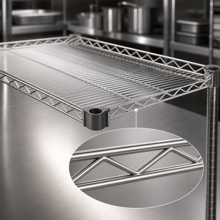 Product image #3 for Eagle QuadTruss Quad-Adjust 30 Inch x 24 Inch Wire Shelf, Stainless Steel Finish, 800 lb Capacity