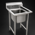 Thumbnail image #3 for Eagle Group 414 Series Single Compartment Commercial Sink with 430 Stainless Steel Top and 304 Stainless Steel Bowl