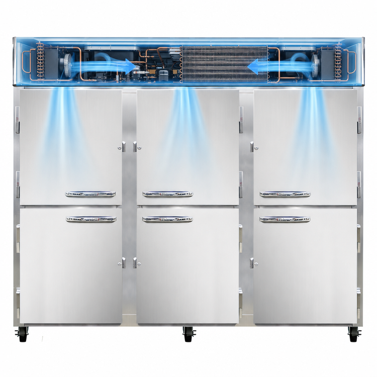 Product image #3 for Continental Refrigerator 3FENHD Extra-Wide Three-Section Reach-In Freezer with Half-Height Solid Doors