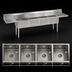 Thumbnail image #3 for John Boos E-Series 4-Compartment Double Drainboard Sink, 100-Inch Wide, 18-Gauge Stainless Steel