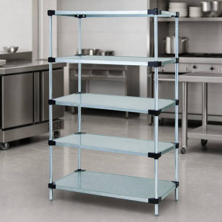 Product image #3 for Quantum Stationary Solid Shelving Starter Kit, 30 x 21 x 63 Inches, 5 Solid Shelves
