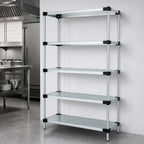 Thumbnail image #3 for Quantum WR74-2154SG-5 54"W x 21"D x 74"H Stationary Solid Shelving Starter Kit with 5 Galvanized Steel Shelves