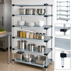 Thumbnail image #3 for Quantum WR74-2148SG-5 5-Shelf Solid Shelving Starter Unit, Stationary, 48"W x 21"D x 74"H, Galvanized Steel Shelves, Chrome Posts