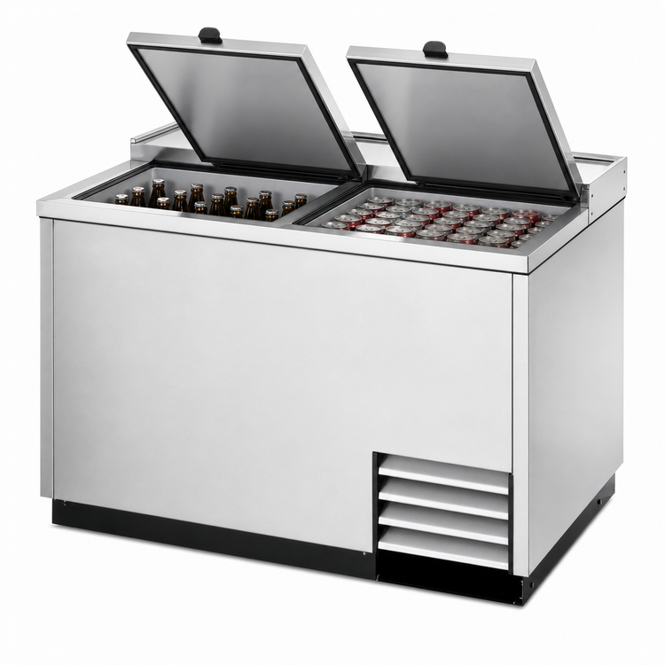 Product image #3 for True Flat Top Undercounter Bottle Cooler, 16.5-Case Bottles / 24-Case Cans, Stainless Steel