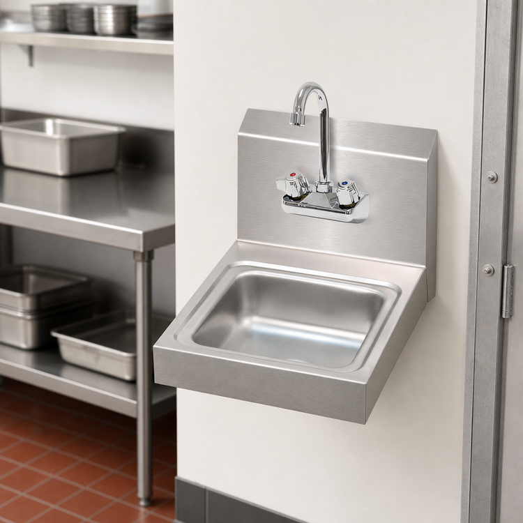 Product image #3 for Advance Tabco Special Value Wall-Mounted Hand Sink with Splash-Mounted Faucet, 9 x 9 x 5 Bowl