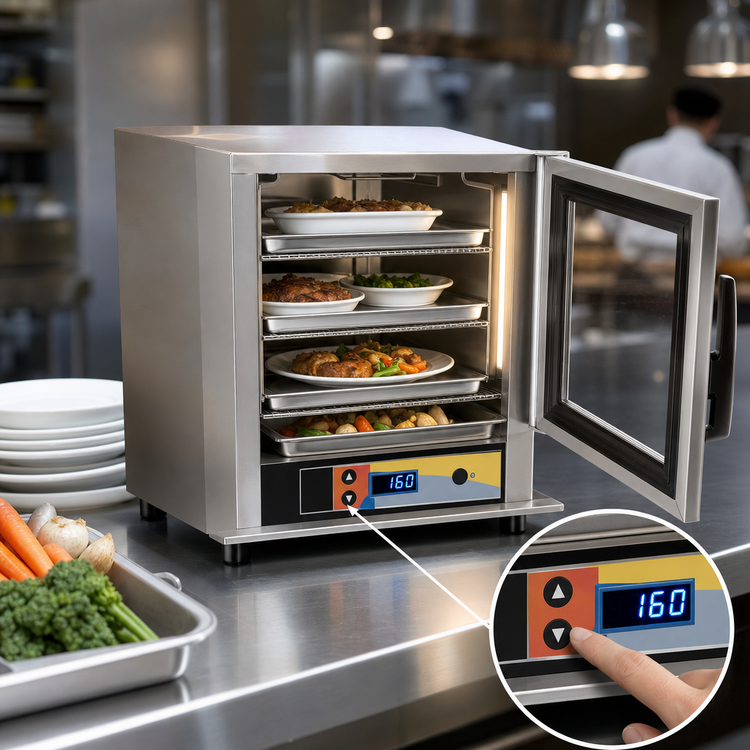 Product image #3 for Panco Half-Size Narrow Heated Holding Cabinet with Polycarbonate Window, Non-Insulated