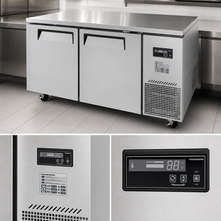 Product image #3 for Turbo Air J Series Extra-Deep 2-Section Side Mount Undercounter Refrigerator, 19 Cu. Ft., 67 Inch Wide