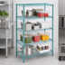 Thumbnail image #3 for EagleGard 4-Tier Stationary Starter Wire Shelving Unit, 48W x 24D x 63H, Blue-Green Hybrid Epoxy Finish
