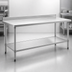 Thumbnail image #3 for Eagle Group Deluxe Series Stainless Steel Work Table with 4-1/2 Inch Backsplash and Adjustable Undershelf, 108 Inch x 30 Inch