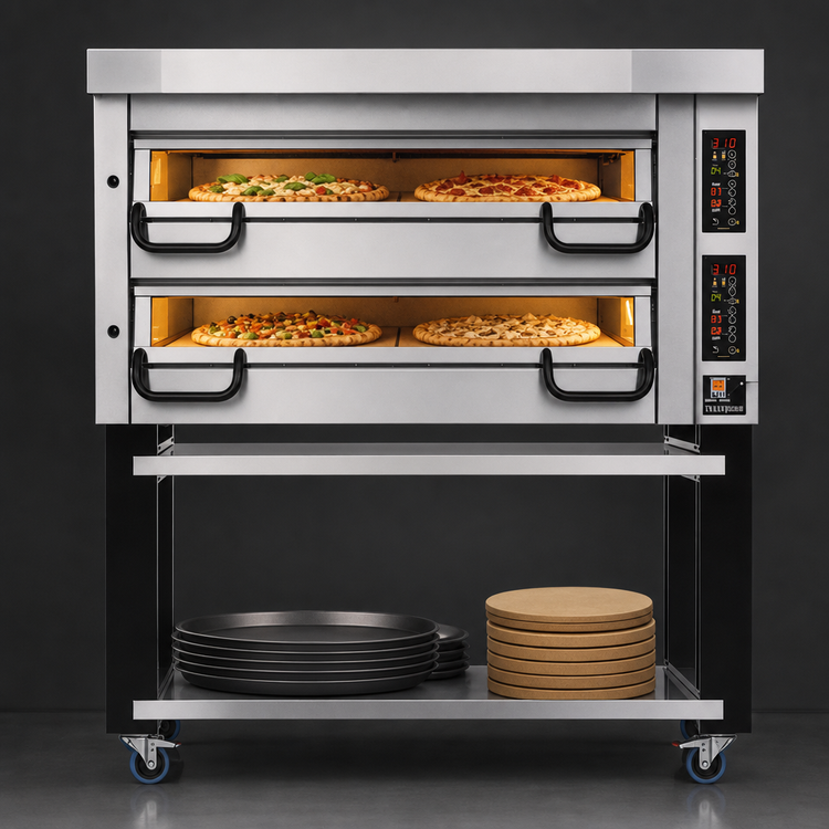 Product image #3 for PizzaMaster PM 832ED Two-Deck Electric Pizza Deck Oven with Ceramic Clay Stones