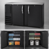 Thumbnail image #3 for Beverage Air BB58HC-B 58-Inch Two-Section Black Back Bar Refrigerator with Solid Doors