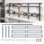 Thumbnail image #3 for Quantum SGK-961830-1GY Medium-Duty Wall-Mount Starter Kit with 6 Shelves, Gray Epoxy Antimicrobial Finish, NSF Listed